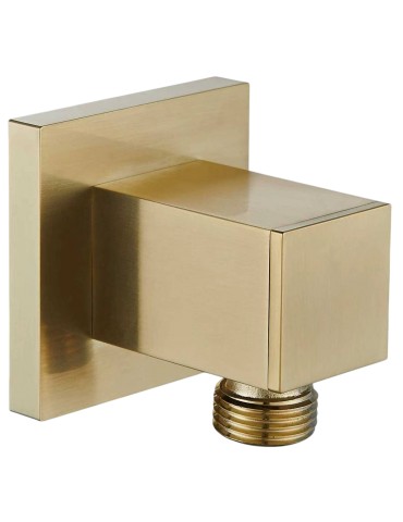 Square Adjustable elbow for shower hose with matte gold finish