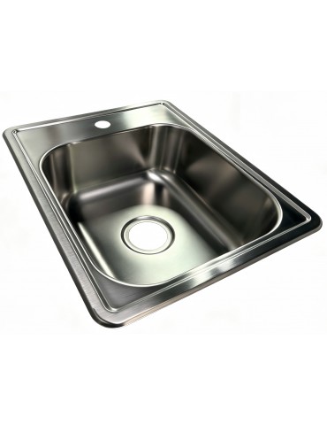 Évier de cuisine sur-plan 17 x 22 po en acier inoxydable 304 - 5643A-1