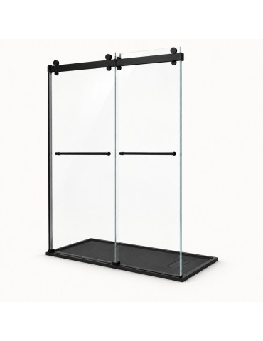 Ensemble porte de douche Waka 60 pouces + receveur de douche Brutus 60 × 32 pouces