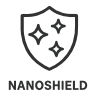 NanoShield : Traitement spécial qui rend le verre hydrofuge et anti-taches