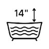 Water depth 14 inches